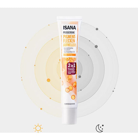 1 PC Isana Pigment Flecken 2 in 1, Vitamin C Freckle and Darkness Removal Serum, Removing Darkness and Pimple Spots Around Mouth, Get A Clear Transparent and Even Complexion, 50ml.