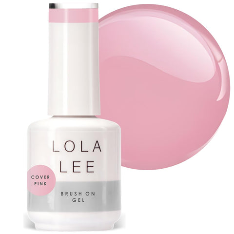 Lola Lee Brush On Gel | Cover Pink | 15ml | Easy-To-Use | Hardwearing | Quick Application | 100% Vegan