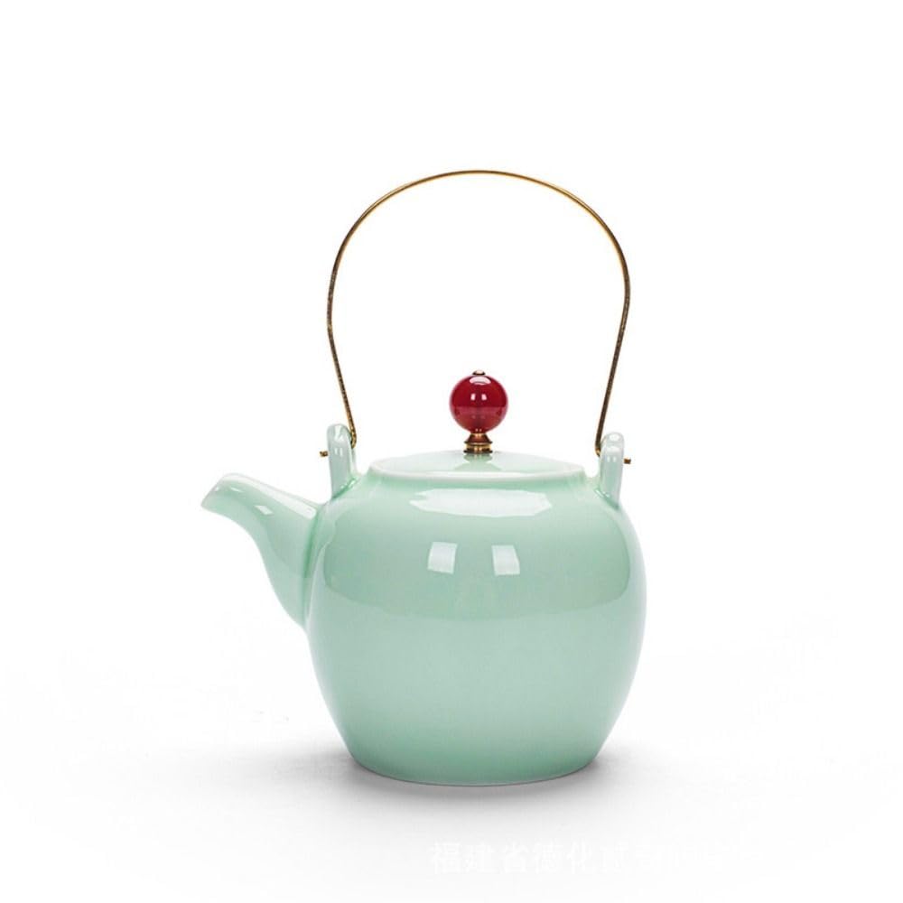 Porcelain Tea Pot,Japanese Style Tea Pot, Chinese Loose Leaf Tea Pot,Oriental Style Ceramic Teapot for Loose Tea