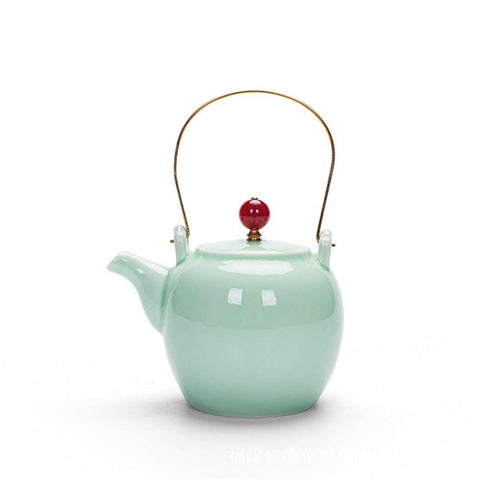 Porcelain Tea Pot,Japanese Style Tea Pot, Chinese Loose Leaf Tea Pot,Oriental Style Ceramic Teapot for Loose Tea