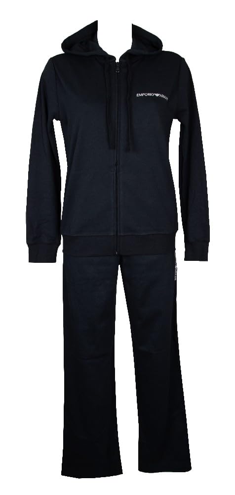 Emporio Armani Women's Interlock Lounge Zip Tracksuit Sweatshirt, Marine, XS