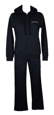 Emporio Armani Women's Interlock Lounge Zip Tracksuit Sweatshirt, Marine, XS