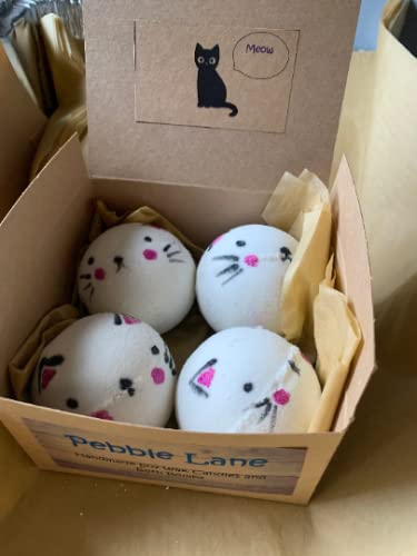 Sensitive Skin cat Bath Bombs Box of Four, Blue, 7 centimeters
