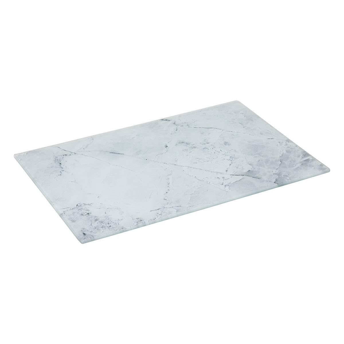 5five Glass Chopping Board 30 x 20 cm White Marble Effect