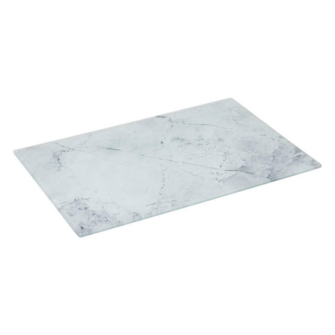 5five Glass Chopping Board 30 x 20 cm White Marble Effect
