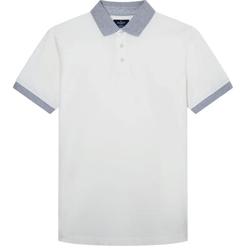 Hackett London Men's Marl Trim Polo Shirt, Off-White, M