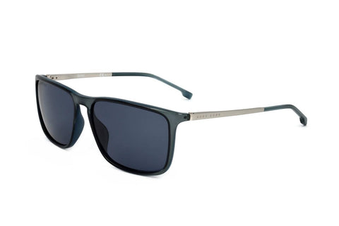 BOSS by Hugo Boss Men's Boss 1182/S Rectangular Sunglasses, Blue/Blue, 57mm, 16mm