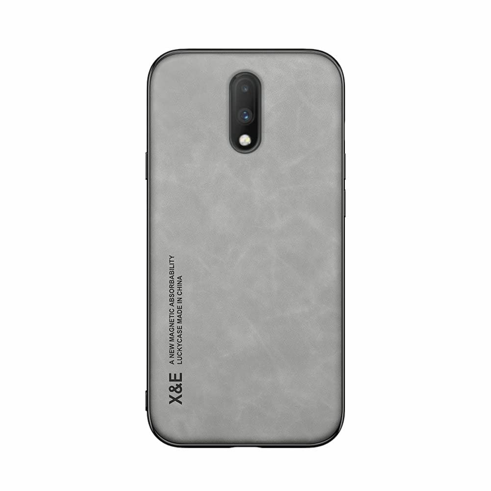 Kepuch Silklike Case for Oneplus 7 - Cover Bumper Built-in Metal Plate for Oneplus 7 - Gray