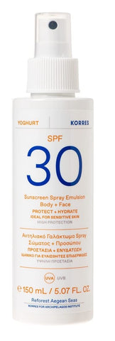 Korres YOGHURT Sun Protection Spray Emulsion for Face & Body SPF30 150ml