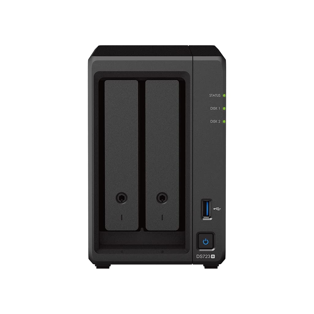 Synology DS723+ 8TB 2 Bay Desktop NAS Solution, installed with 2 x 4TB Seagate Ironwolf Drives