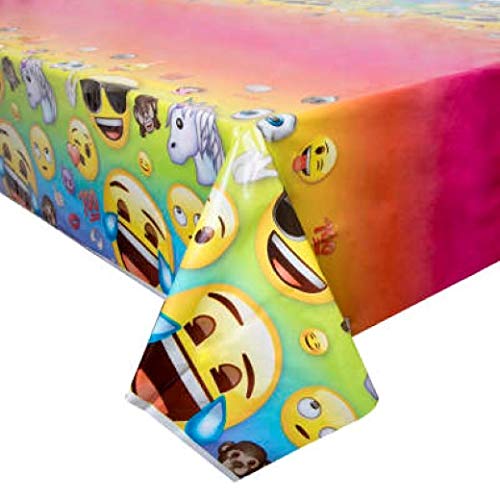 Plastic Table Cover - 54" x 84" | Disposable | Emojis | 1 Pc.