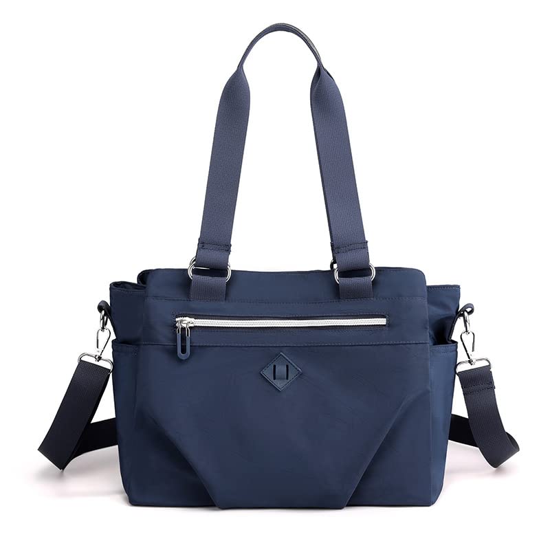 FORPEXIAL Versatile and Waterproof Crossbody Bag for Women - Durable Nylon Messenger Bag with Multiple Pockets (8533#Dark Blue)