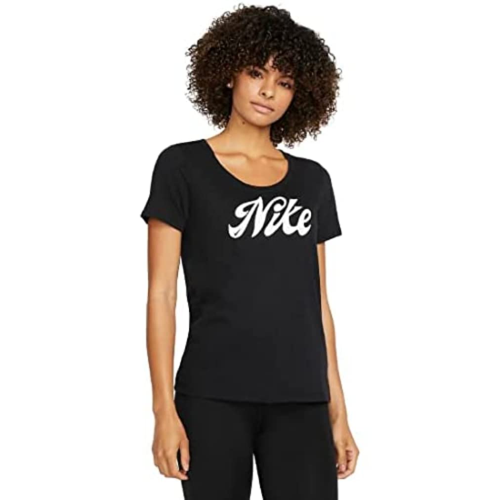 Nike Dri Fit Script T-Shirt Black/White L