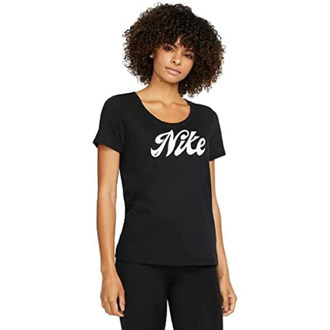 Nike Dri Fit Script T-Shirt Black/White L
