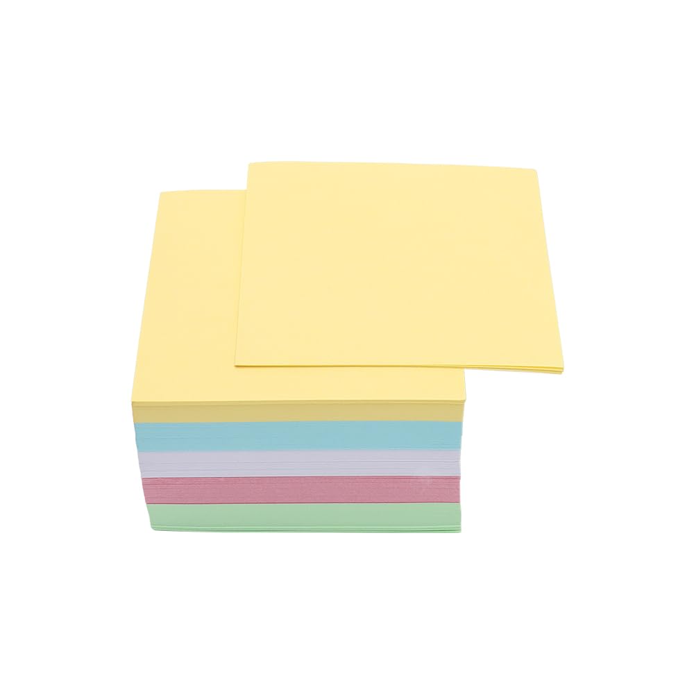 MEI YI TIAN 500 Sheets Bright Color Non-Sticky Blank Notes Cube 3x3 Inch 5 Colors Memo Paper Memo Pad Cubes for Taking Notes Reminders Writing Supplies