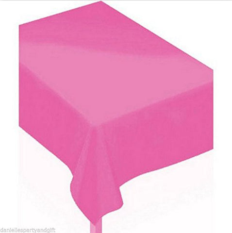 Amscan 579501.1 Bright Pink Flannel-Backed Vinyl Table Cover | Party Tableware 72" x 31" x 27" 1 ct