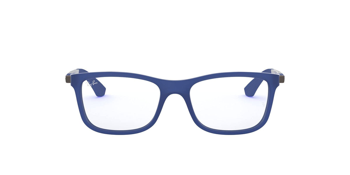 Ray-Ban Junior Kids' RY1549 Square Prescription Eyeglass Frames, Matte Blue/Demo Lens, 46 mm