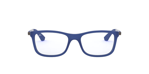 Ray-Ban Junior Kids' RY1549 Square Prescription Eyeglass Frames, Matte Blue/Demo Lens, 46 mm