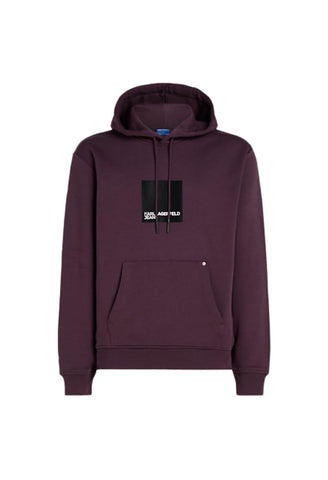 KARL LAGERFELD JEANS, MENS, REGULAR LOGO HOODIE, PLUM PERFECT, 2XTRA LARGE