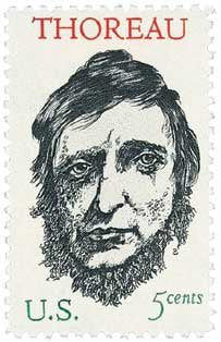 #1327 - 1967 5c Henry David Thoreau U. S. Postage Stamp Plate Block (4)