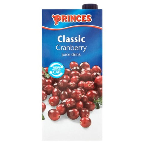 Princes Classic Cranberry Juice Drink 1 Litre (Pack of 12 x 1ltr)