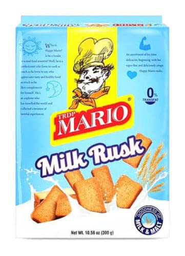 TRDP Mario Toast Milk Rusks 300g - Light & Crispy Tea Time Dry Biscuit - Offers A Wholesome Teatime Experience (Pack of 1)