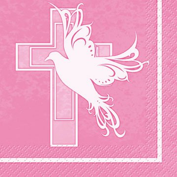Cross & Dove Pink Beverage Napkins Party Supplies Tableware