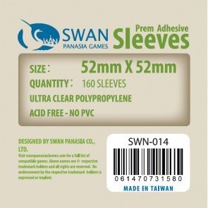 Swan Card Sleeves (52x52mm) - 160 Pack, Thin Sleeves
