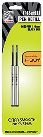 ZEBRA Pen Refill, 1.0mm, Black, 2 Pack (85412) Expandz