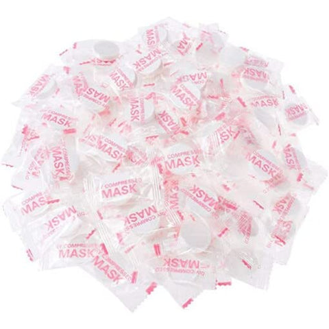 ZEESOON 100 Pieces Compressed Facial Coin Mask Disposable Cotton Face Mask Sheet Grain Skin Care Dry Sheet Mask Paper DIY Mask