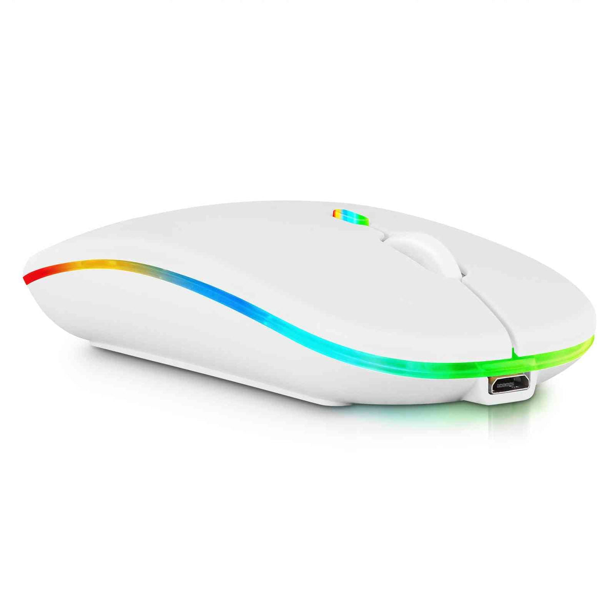 UrbanX 2.4GHz & Bluetooth Mouse, Rechargeable Wireless LED Mouse for alcatel Pixi 3 (8) 3G Also Compatible with TV/Laptop/PC/Mac/iPad pro/Computer/Tablet/Android - Pure White
