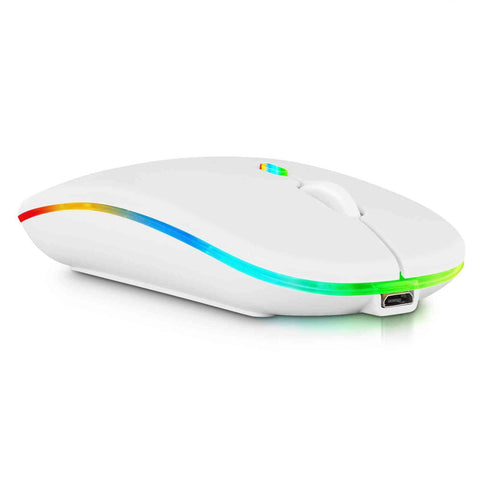 UrbanX 2.4GHz & Bluetooth Mouse, Rechargeable Wireless LED Mouse for alcatel Pixi 3 (8) 3G Also Compatible with TV/Laptop/PC/Mac/iPad pro/Computer/Tablet/Android - Pure White