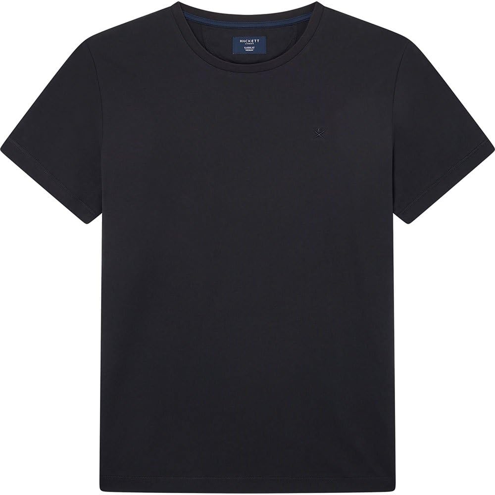 Hackett London Men's PIMA Cotton TEE T-Shirt, Black (Black), M