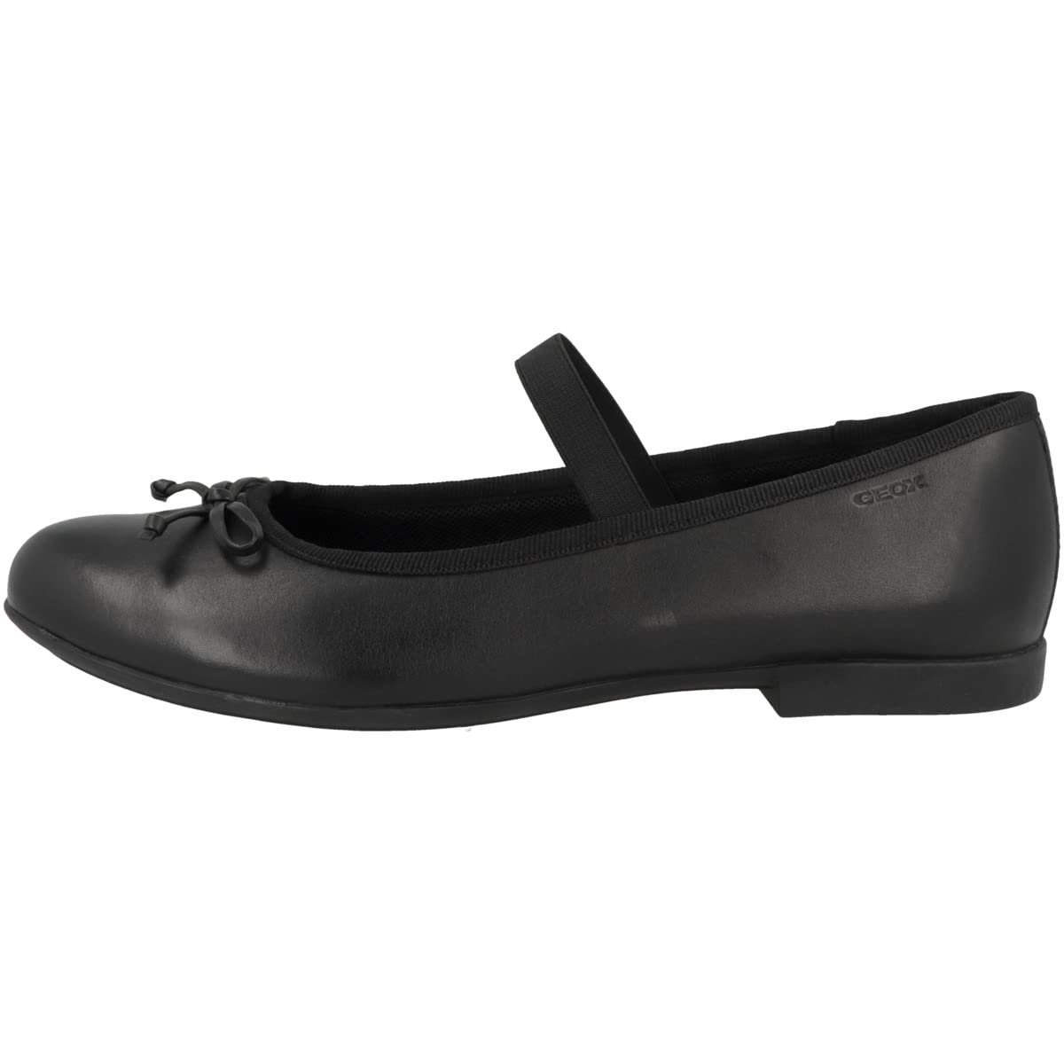 Geox Girls Plie 2 Ballet Flat, Black, 7 Big Kid