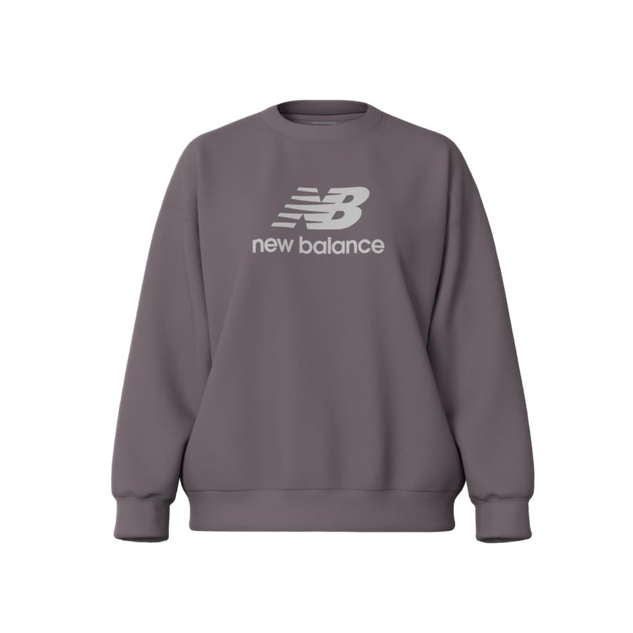 New Balance Women's Sport Essentials French Terry Logo Crew, Ice Wine, Medium