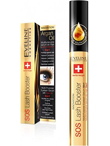 Eveline SOS Lash Booster - Multi-Purpose Eyelash Serum 5 in 1 with Argan Oil