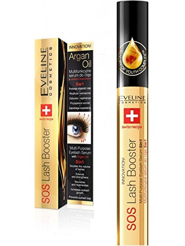 Eveline SOS Lash Booster - Multi-Purpose Eyelash Serum 5 in 1 with Argan Oil