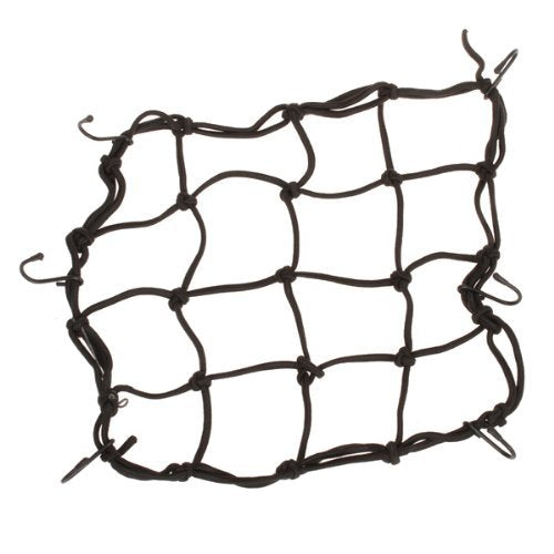 PANYTOW Black Bungee Motorcycle Helmet Cargo Net 6 Hooks Luggage/Package Cargo Net Load Cover Cord Web