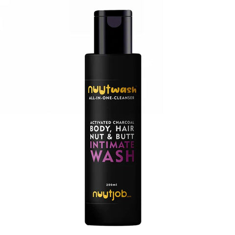 Nuutwash 4 in 1 Cleanser for Men | Intimate Nut-Butt-Body & Hair Wash | Cruelty-Paraben & Sulfate Free | Activated Charcoal | Essential Oils | for Men & Boys | 200 ml