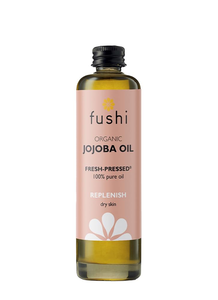 Fushi Organic Jojoba Oil 100 ml | Fresh-Pressed| Rich in Vitamin E | Best for Skin Cleansing, Dry Skin & Dry Hair | Hypoallergenic Oil | Ethical & Vegan Society Approved | Manufactured in the UK