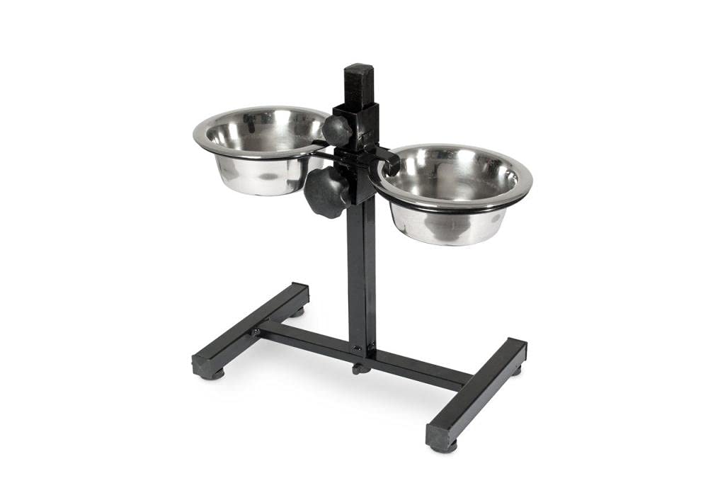 Karlie 521339 Stainless steel bowl holder, Ã˜ 13 cm diameter, 2 x 380 ml