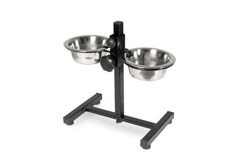Karlie 521339 Stainless steel bowl holder, Ã˜ 13 cm diameter, 2 x 380 ml