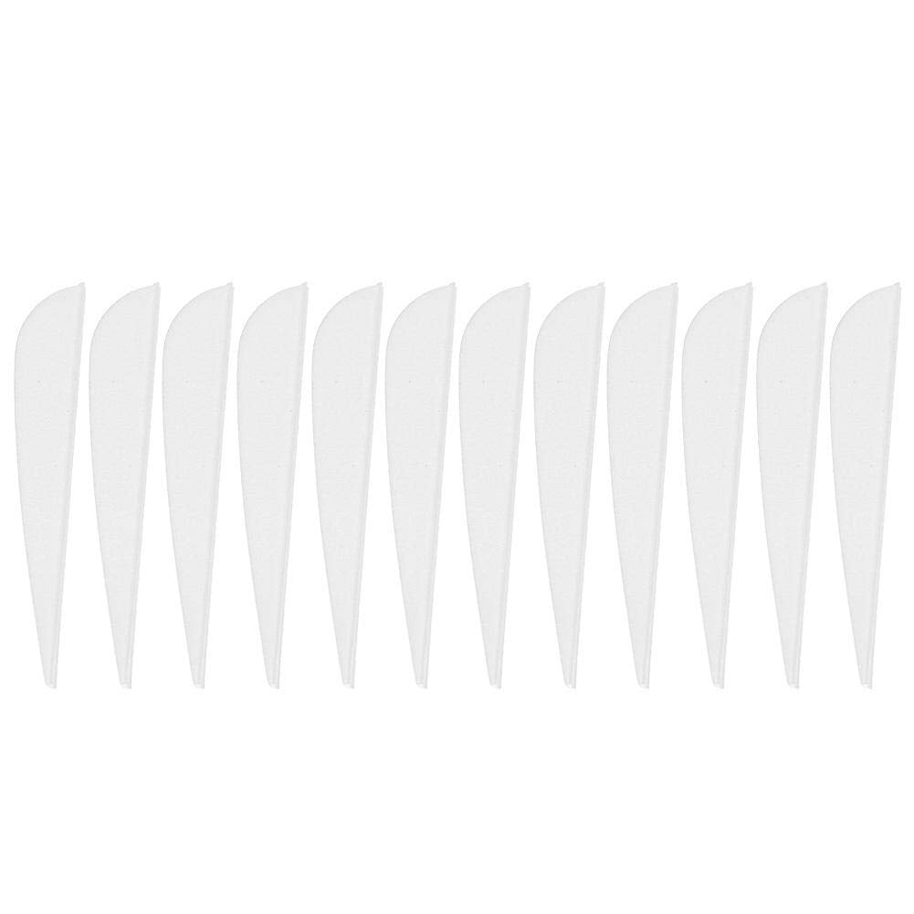 Archery Arrows Feather, 12 PCS 3 Inch Archery Fletchings Real Turkey Shield Feathers DIY Arrow Feather Fletchings Accessories(White)