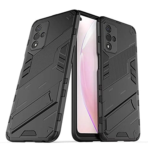 Wuzixi Case for vivo V21e 5G. Sturdy and Durable, Built-in Kickstand, Anti-Scratch, Shock Absorption, Durable, Cover for vivo V21e 5G.Black