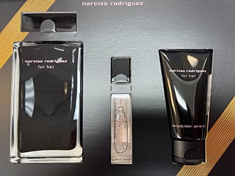Narciso Rodriguez for Women 3 Piece Set (3.4 Eau de Toilette Spray + 1.6 Body Lotion + 0.33 Eau de Toilette Spray)
