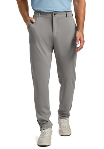 Soothfeel Men's Golf Pants with 5 Pockets Slim Fit Stretch Sweatpants Casual Travel Dress Work Pants for Men (Light Grey, M)