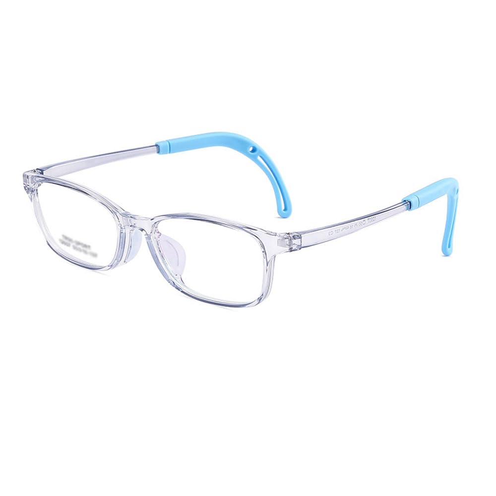 QYAJS Eyeglasses Frame Children Optical Glasses Frame TR90 Flexible Bendable One-piece Safe Eyeglasses Girls Boy, Blue, Medium