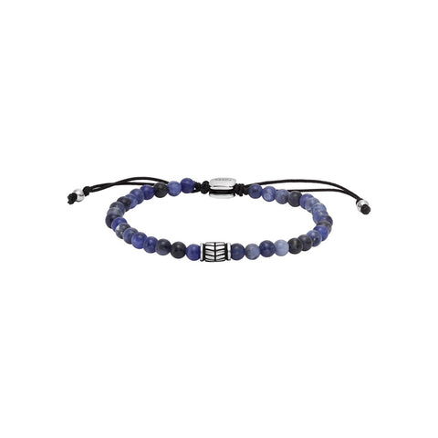Fossil Men's Beaded Sodalite Bracelet, Color: Blue (Model: JF04414040)