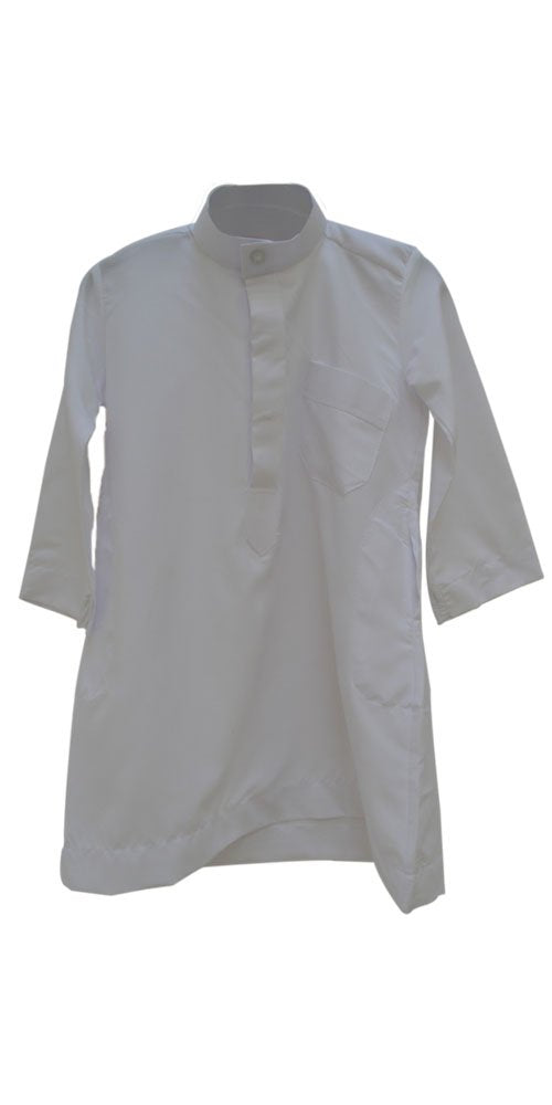 Muslim Kids Saudi Style Thobe, Jubba, Arab Robe, Dishdasha Bottom Size 20-30 (26) White