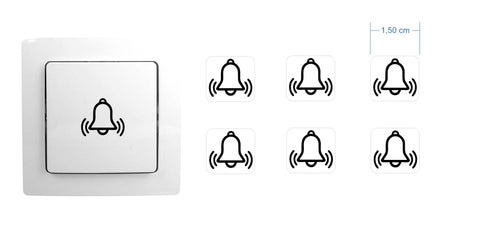 Bell Sticker Set of 6 Stickers Bell Bell Alarm (RP1/2) (15 mm)